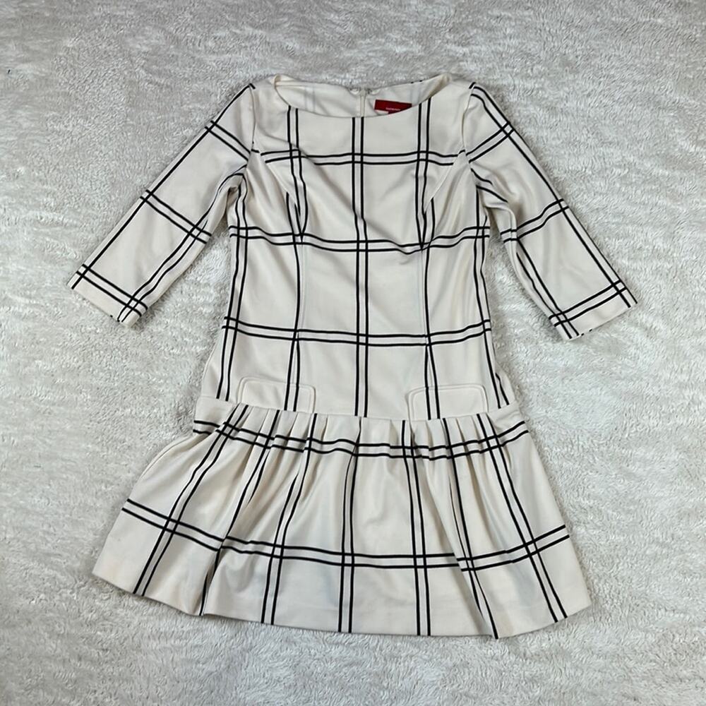 RED Saks Fifth Avenue drop waist windowpane check dress, size 6 - Picture 4 of 12